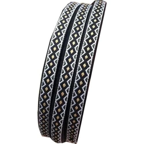 45yards/lot wide 1.1CM Woven Jacquard Ribbon geometric blue for clothing accessory ZH-4912