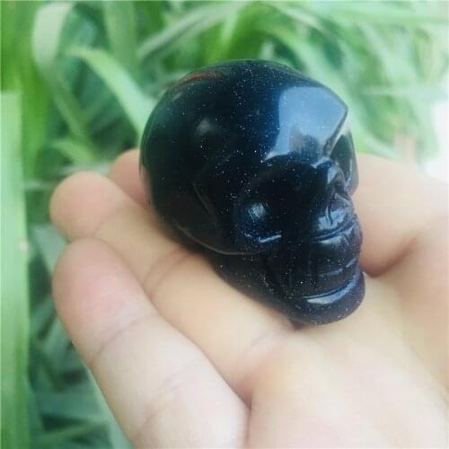 5cm Crystal skull New arrived Natural Blue sand stone quartz skulls home decor healing