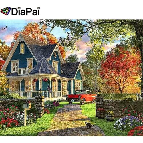 DIAPAI 5D DIY Diamond Painting 100% Full Square/Round Drill "House landscape" Diamond Embroidery Cross Stitch 3D Decor A22124
