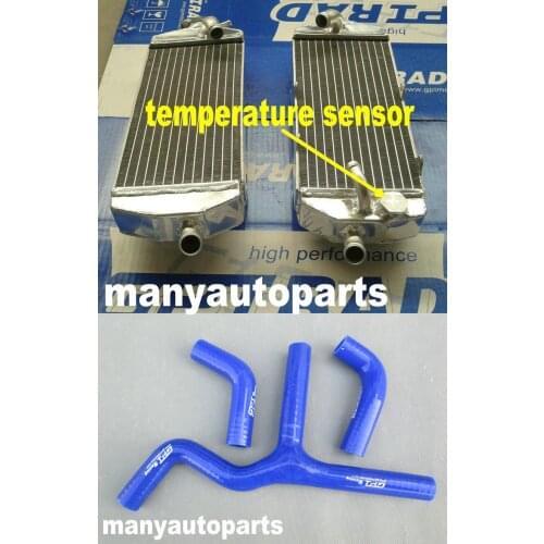 ALUMINUM RADIATOR &BLUE HOSE KIT FOR KTM 400 450 525 SX/MXC/EXC 2003-2006 04 05 06 2003 2004 2005 2006