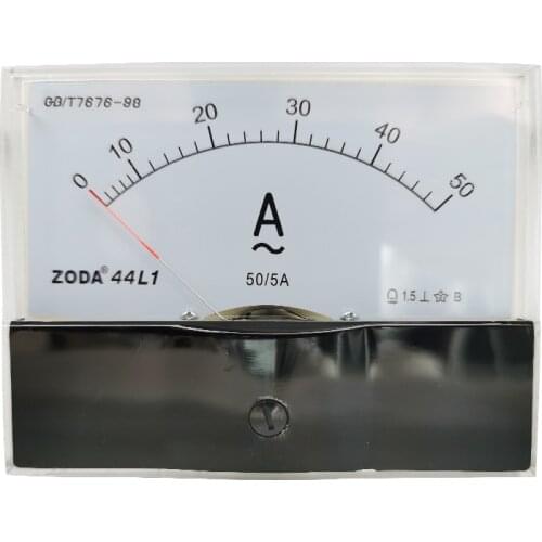 1PC 44L1-A 50/5A 100/5A 200/5A 400/5A AC Analog Meter Panel AMP Current Ammeter Gauge Use With Transformer 100*80MM Amperimetro