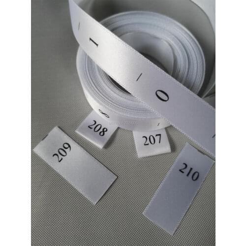 Free shipping wholesales clothing number size labels 0-200 in stock/satin size label/garment label printing/silk number tag