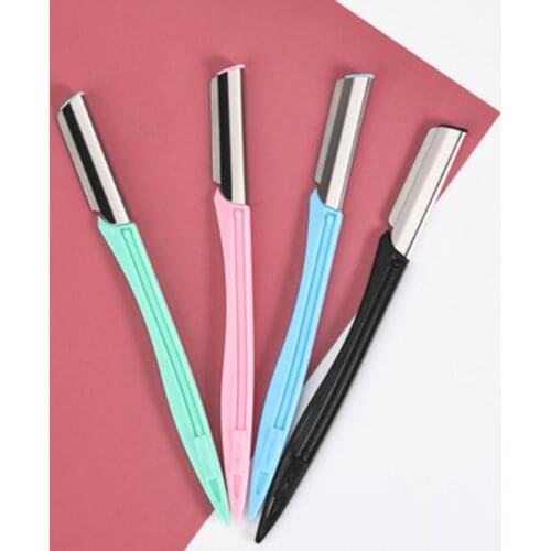 Stainless steel net-less axillary shaving knife simple coarse mesh eyebrow shaping knife with straight handle