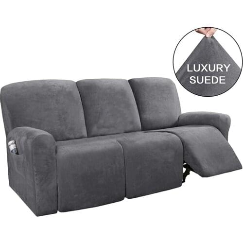 3 Seater Recliner Chair Cover All-inclusive Sofa Slipcover Suede Recliner Chair Cover Stretch Elastic Armchair Slipcovers