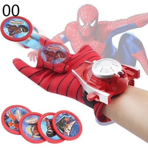Disney toys PVC 24cm SpiderMan ironman hulk Captain America Glove Action Figure Launcher Toy Kids birthday Cosplay Costume gifts
