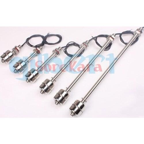 Length 100mm 150mm 200mm 250mm 300mm 350mm 400mm 110V 220V 304 Stainless Water Level Horizontal Float Sensor Switches