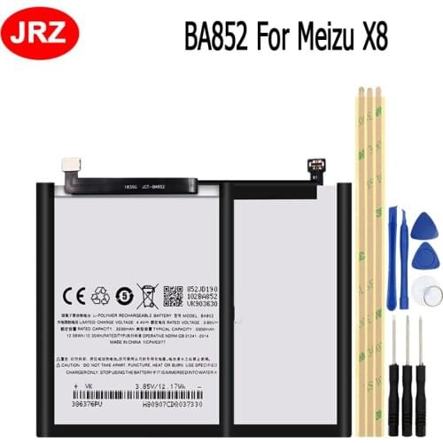 For Meizu X8 Battery 3300mAh Mobile Phone Replacement Batteria Batterie BA852 For Meizu X8 Accumulator AKKU with Tools
