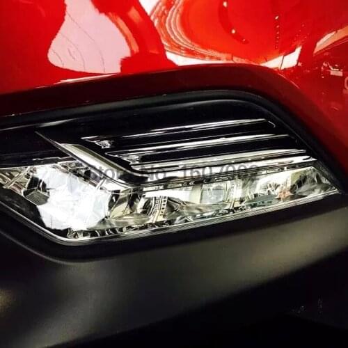 For Nissan Qashqai 2014 2015 2016 2pcs Chrome Car Exterior Front Foglight Lamp Cover Molding Trim Bezel Protector Accessories
