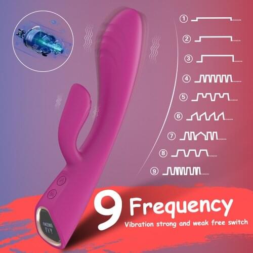 G-Spot Double Shock Automatic Heating Dildo Vibrator Magic Wand Stick Sex Toys for Women Massage Clitoris Stimulator Sex Tools