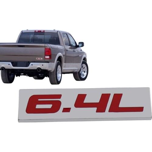 Chrome Red 6.4L 6.4 L for Engine Fender Trunk Lid Emblem Decal Badge Sticker