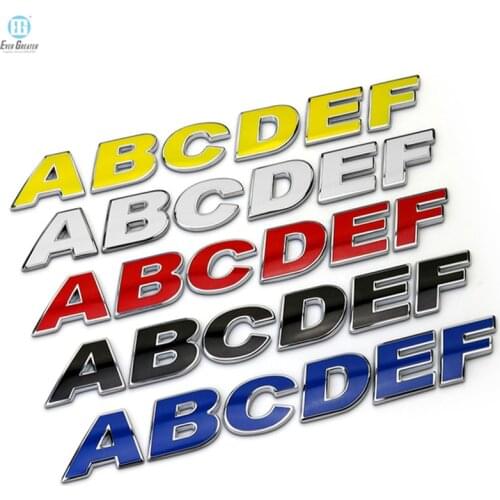 Customized Letter Emblem Motorcycle Car Emblems Shiny Metal Chrome
