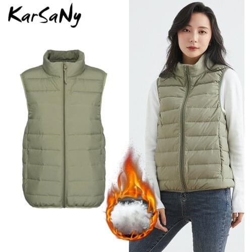 Short Ultra Light Down Vest Women Winter Warm White Duck Down Sleeveless Vest For Women Plus Size Thin Lightweight Winter Jacket