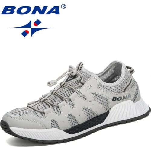 BONA 2020 New Designers Mesh Running Shoes Men 46 Large Size Sneakers Walking Jogging Casual Shoes Man Athletic Fotwear Trendy