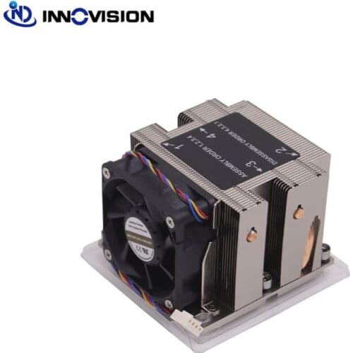 LGA3647 square 2u four heat pipe heatsink with fan for 2u 3u 4u workstation server thermal CPU cooler