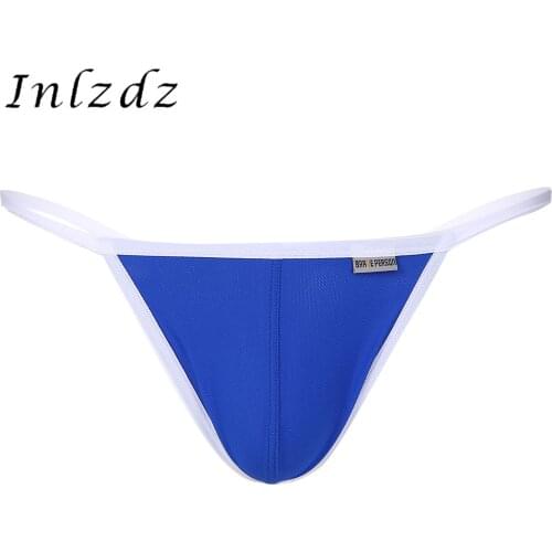 Mens Lingerie Sexy Thongs Panties Breathable Bulge Pouch Low Rise Briefs Elastic Waistband T-back G-string Thongs Underpants