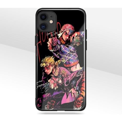 Jojo bizarre Giorno mista anime tempered glass soft silicone Phone case For iPhone SE 6s 7 8 Plus X XR XS 11 Pro Max cover shell