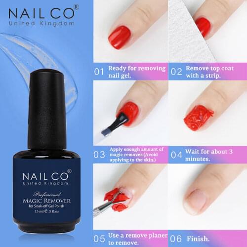 NAILCO New 15ml UV Magic Remover Gel Base Top Coat Gel Nail Polish LED Gelpolish Nail Art Primer Lacquer Top Foundation Soak Off