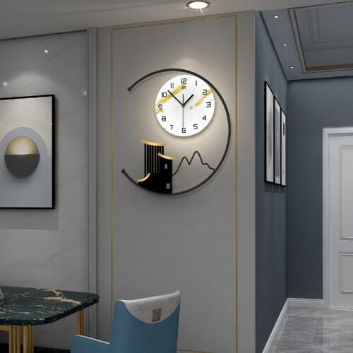 Living Room Nordic Wall Clock Kitchen Creative Light Metal Wall Clock Minimalist Unique Illuminated Reloj Mural Home Decor EB5WC