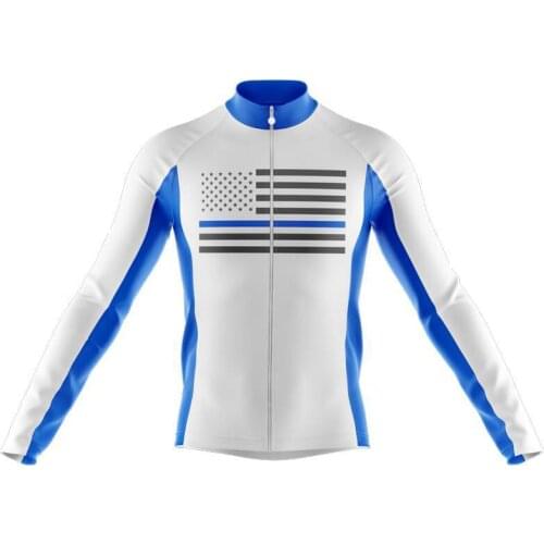 New BLUE Long Sleeve Men Cycling Jersey Bike Wear Jersey WINTER FLEECE & THIN Cycling Clothing MTB Ropa Ciclismo