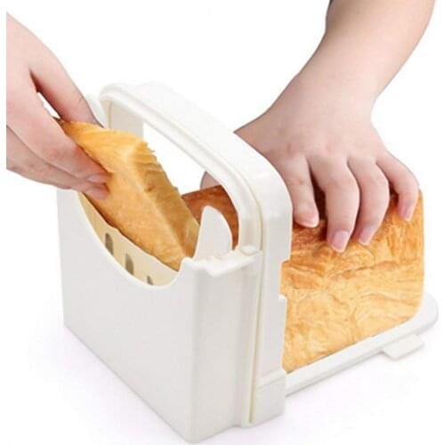 Toast Bread Slicer Plastic Foldable Loaf Cutter Rack Cutting Guide Slicing Tool Kitchen Accessories Practical Bread Cutter Loaf