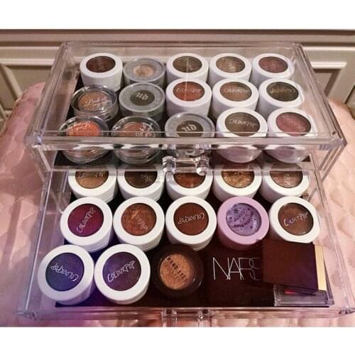 Makeup Organizer Plastic Storage Box Jewelry Nail Polish Earring Plastic Makeup Drawer Box Home Desktop Organizer For Cosmetics