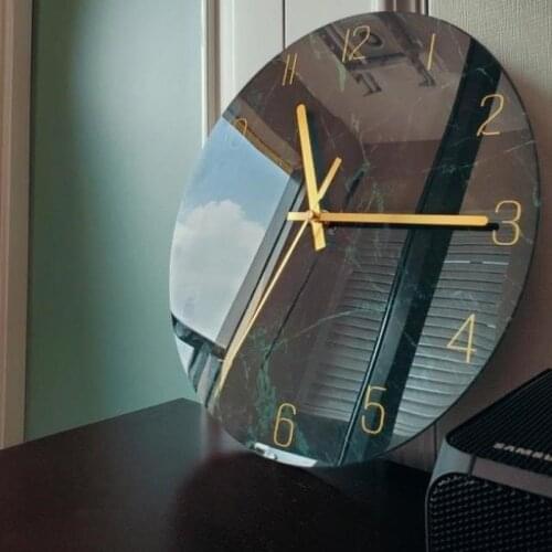 Luxury Silent Wall Clock Living Room Glass Clocks Wall Home Decor Creative Modern Big Wall Watch Kitchen Clock Gift WF