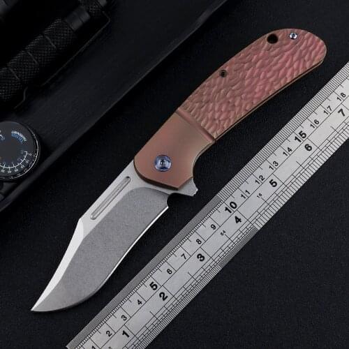 High quality folding knife M390 blade TC4 titanium alloy handle outdoor camping tactical defense EDC fishing tool knife