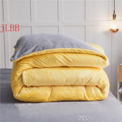 Winter Flannel Fleece Duvet Cover Fashion Solid Quilts Cover Warm Thicken Comforter Bag (No Filing) Coral Velvet Home Bed 1pc