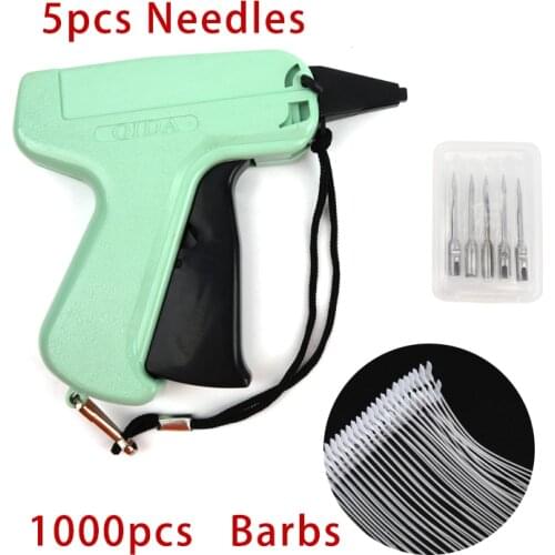 1000 Barbs + 5 Needles Clothes Garment Price Tags Gun Marking DIY Apparel Tagging Guns Sewing Craft Tools Tagging Gun Needles