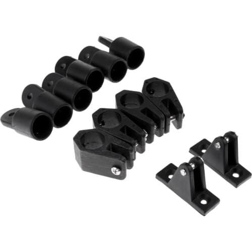 12pcs Set 7/8' Boat Bimini Top Nylon Fittings Includes 6pcs Eye End + 4pcs Jaw Slide + 2pcs Deck Hinge Nylon Boat