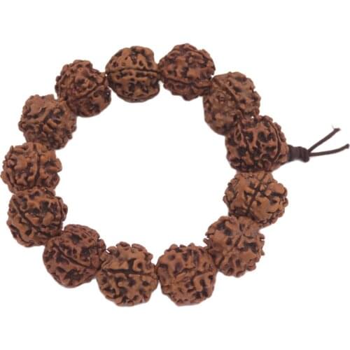 18mm Natural Bodhi Seed Beads Tibet Buddhist Stretch Bracelet 7" Jewelry
