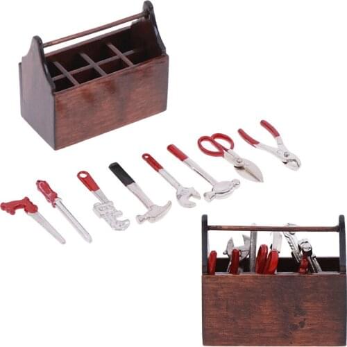 8pcs/set RC Crawler Car 1/12 Decor Accessories Mini Repair Toolbox for Axial