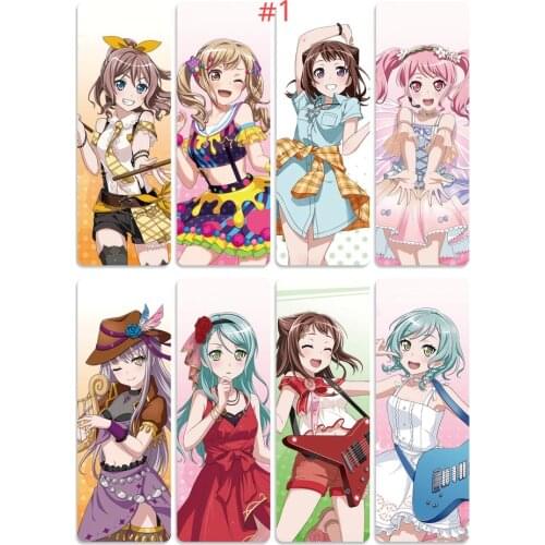 8pcs/set Anime BanG Dream PVC Bookmarks Cards Digital Colorful Printing