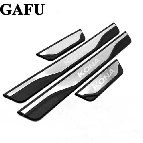 For hyundai kona 2018 2019 Accessories Door Sill Scuff Plate Guards Door Sills Protector Car styling 4pcs