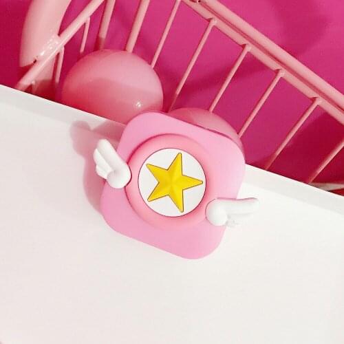 LIUSVENTINA DIY Resin Cute Cherry Sakura Star Contact Lens Case With Mirror Box Container for Contact Lens Gift for Girls