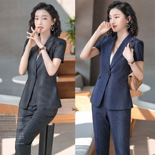 Formal Ladies Pant Suits for Women Business Suits Blazer and Jacket Set Summer Work Wear Office Uniform Designs Styles