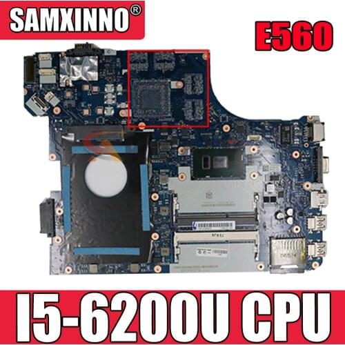 Laptop motherboard For LENOVO Thinkpad E560 I5-6200U Mainboard 01AW108 NM-A561 SR2EY DDR3