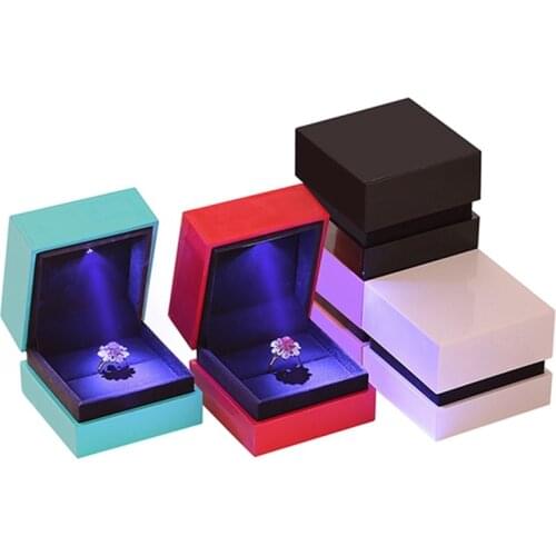 Elegant Square LED Earring Pendant Organizer Box Jewellery Storage Case The Best Christmas Gift