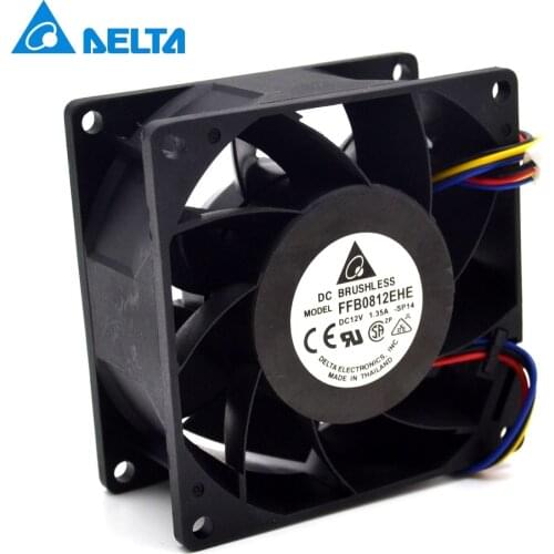 Hot sell 8cm 80mm 8038 12V 1.35A FFB0812EHE dual ball bearing PWM cooling fan speed control for delta