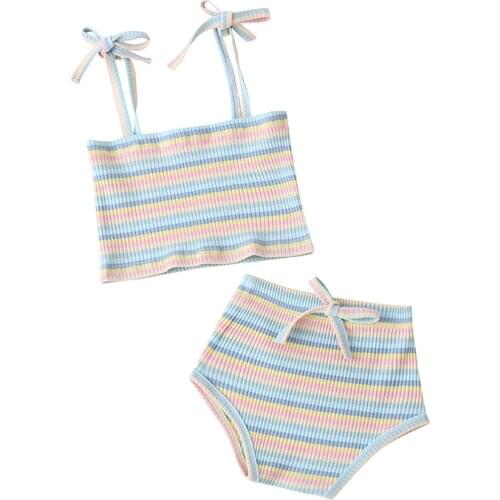Fashion Baby Clothes Girls Sets Summer Baby Girl Clothing Suit Cotton Sleeveless Tops+Shorts Newborn Clothing 3-24 Months