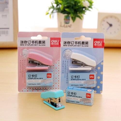 Mini Stapler Set Cartoon Office School Supplies Stationery Paperclip Binding Binder Book Sewer