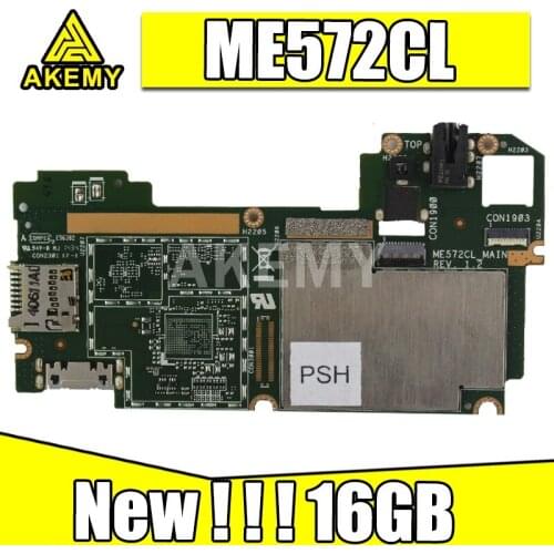 New!!! Akemy Mainboard For Asus Memo Pad 7 M E572CL 16GB 2G LTE Motherboard Logic board Tablet motherboard 90NK00R0-R00010