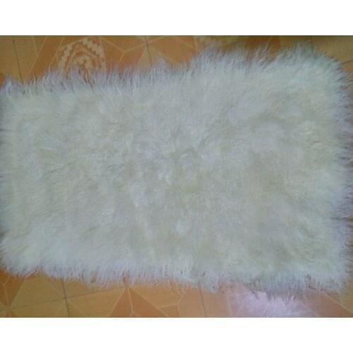 Primary Real Mongolian Fur Rug Plate Long Wool Natural White sheepskin Fur Rugs For Bedroom Floor Mat Carpet Sofa Decorative