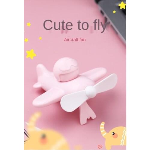 Simple Airplane Fan Cute Handheld Airplane Electric Fan Usb Charging Portable Desktop Mini Airplane Fan Multifunctional Toy