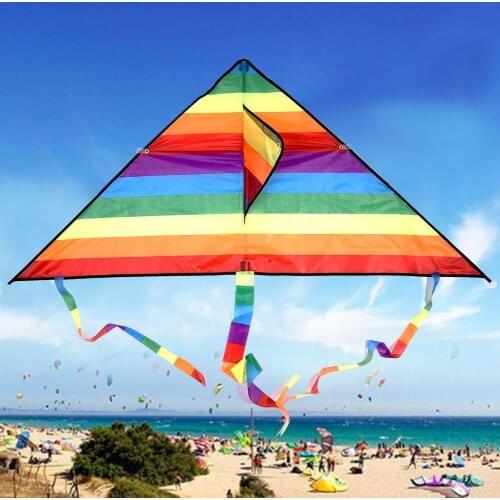 1 Set Rainbow Kite Kids DIY Toys Long Tail Outdoor Flying Xmas Control Surf Line Parent-Child Pigment Stunt Game Gift Kite P7J4