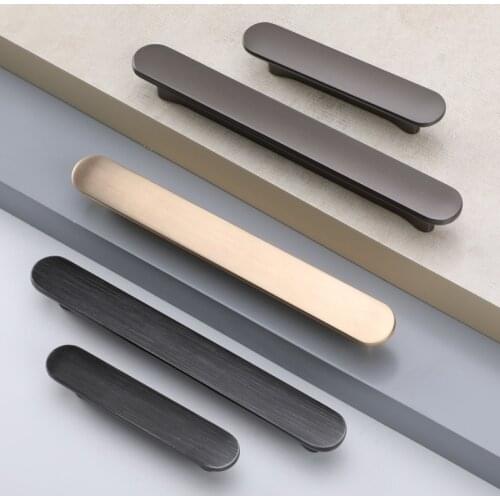 European Wardrobe Door Zinc Alloy Handle Gold/Black/Gray Solid Simple Cabinet Door Handle American Furniture Hardcase Handle