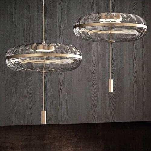 Modern Pumpkin Glass Pendant Lights Art Deco Bar Restaurant Light Fixture Nordic Living Room Decor Kitchen Island Hanging Lamp