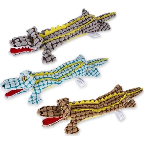 Funny Pet Dog Cat Stuffed Toys Sustainability Chews Toys Simulation Crocodile Built-in Sound Generator Animals Plush Squeak Toys