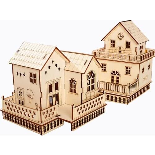 Wonderful Gifts 3d Toy House Doll Gothic Villa Educational Wooden Miniature Construction Kids Toys Wood Crafts Home Decor