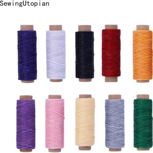 10PCS 150D 50m Sewing Thread Wax Line DIY Handmade Wear-Proof Leather Sewing Flat Wax Thread DIY Craft Tool Sewing Threads